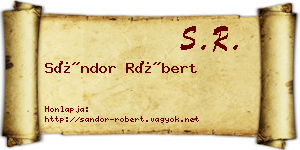 Sándor Róbert névjegykártya